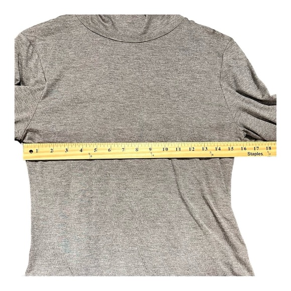 MangoPop Turtle Neck Long Sleeve Bodysuit Top Heather Grey Size XL - Picture 8 of 11